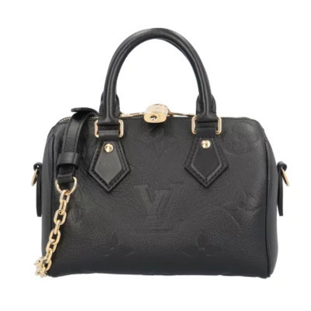 Louis Vuitton Speedy Bandouliere Monogram Empreinte Shoulder Bag Black